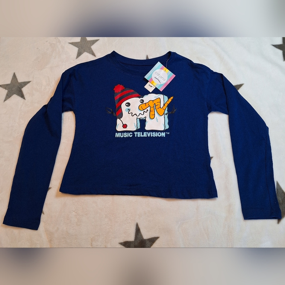 NWT - MTV Snowman Long Sleeve Kids Shirt Cabana By Crown & Ivy Winter Christmas